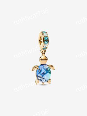 Pandora Sea Turtle Murano Glass Dangle Charm|Pendant